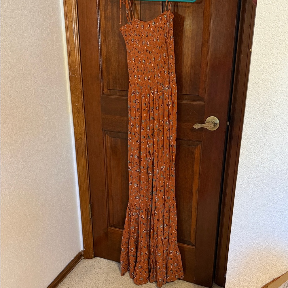 Storia Orange Floral Jumpsuit